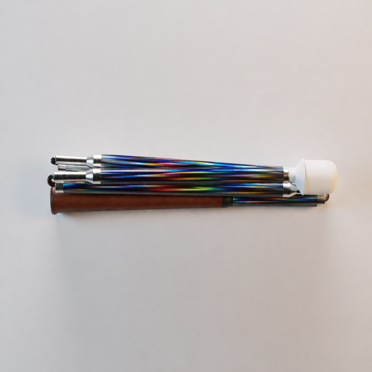 Our Cosmic Black iridescent mobility cane by With Ease. Showcased with a white background.