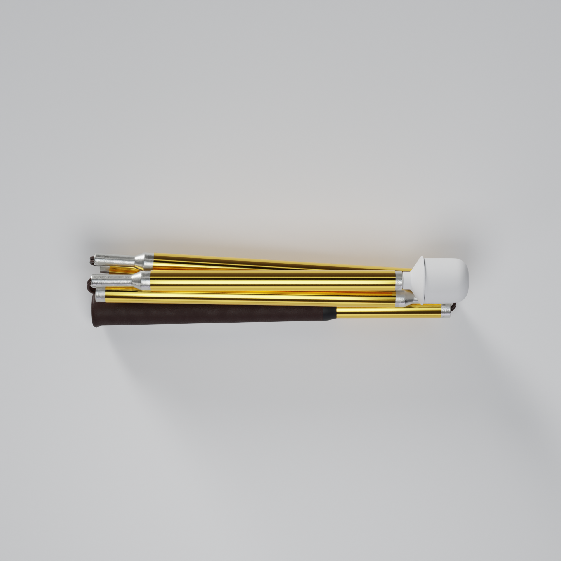 Our Liquid Gold iridescent mobility cane by With Ease. Showcased with a white background.