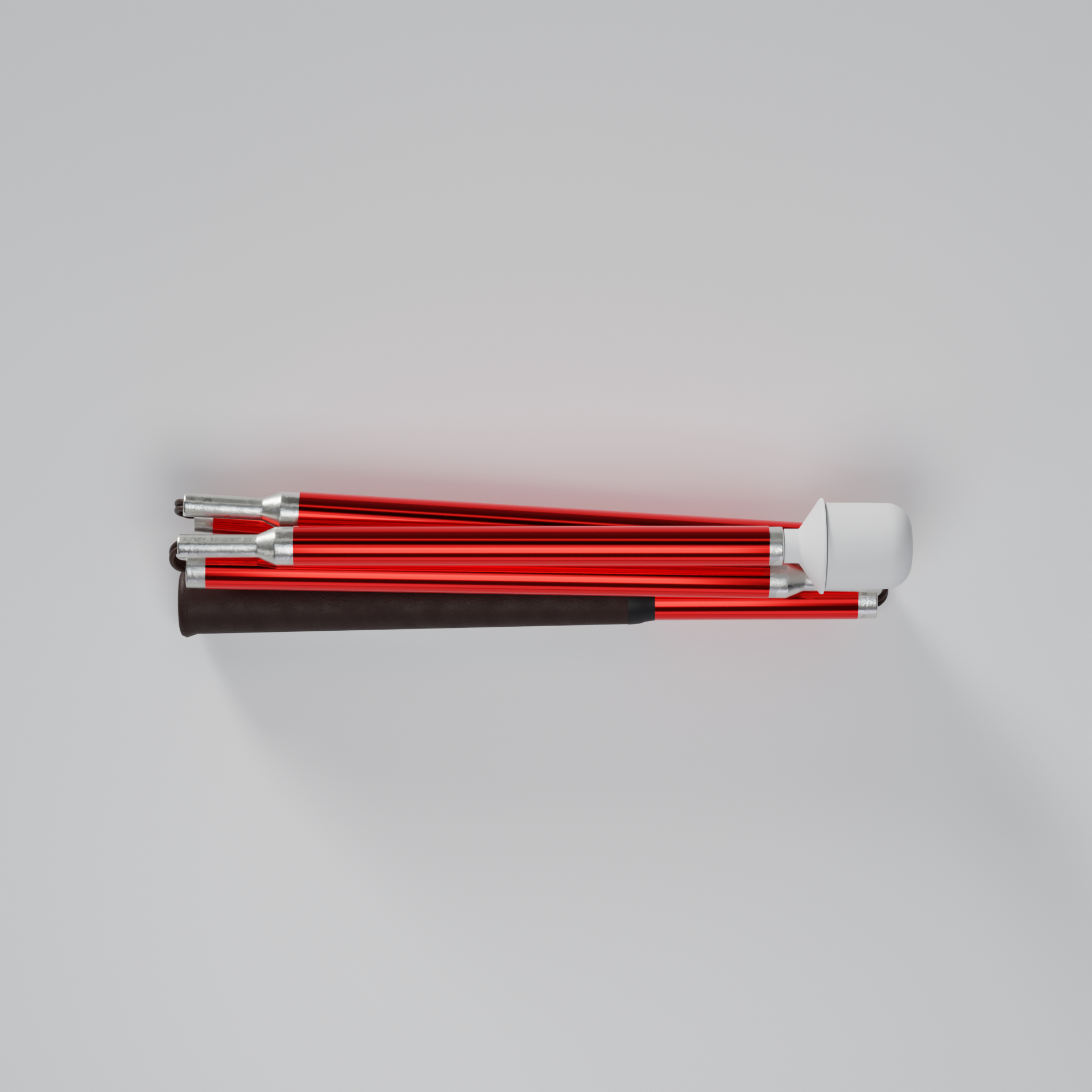 Our Crimson Chrome metallic mobility cane by With Ease. Showcased with a white background. 