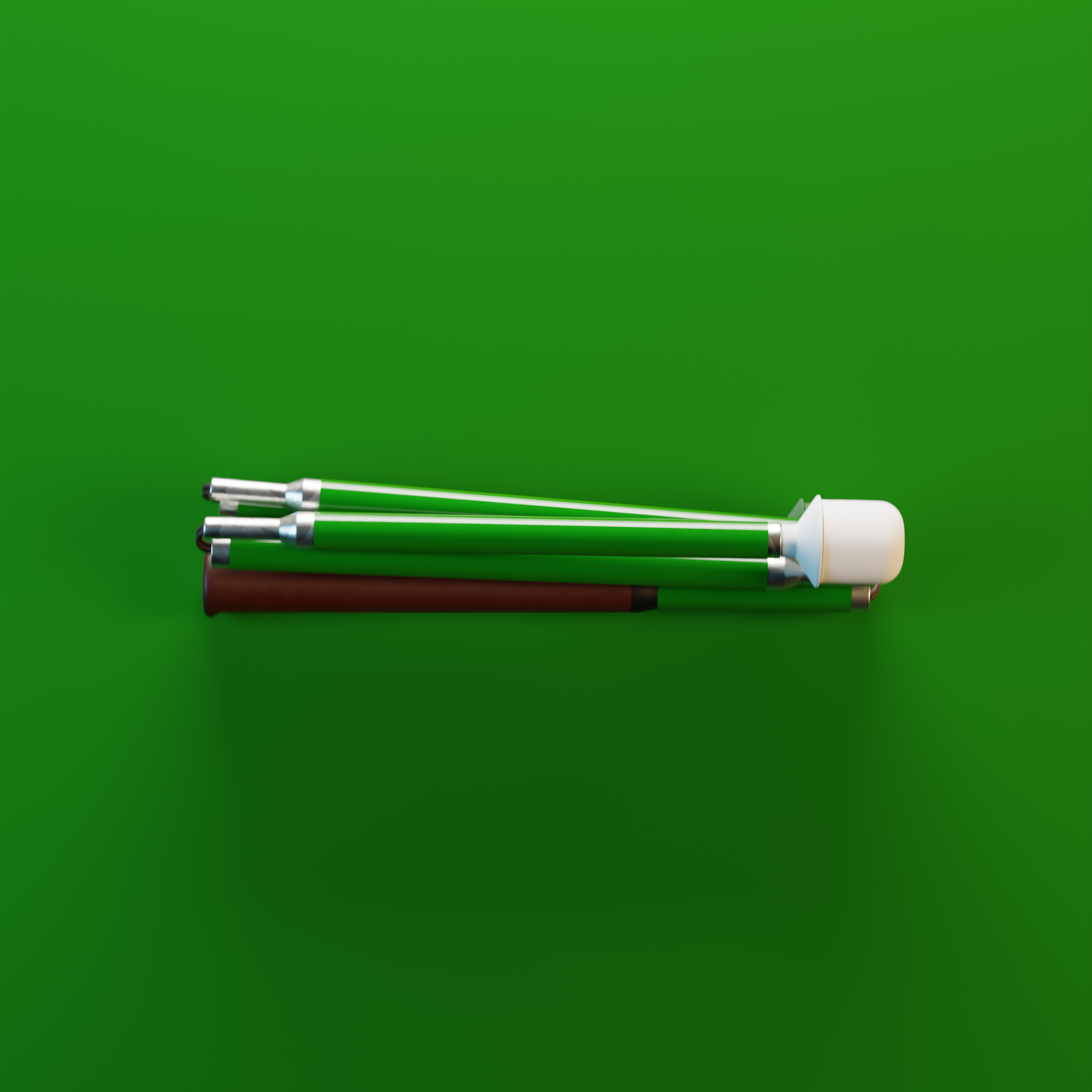 Our green solid colour mobility cane by With Ease
