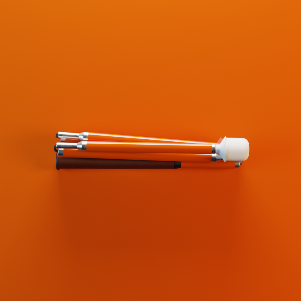 Our orange solid colour mobility cane by With Ease
