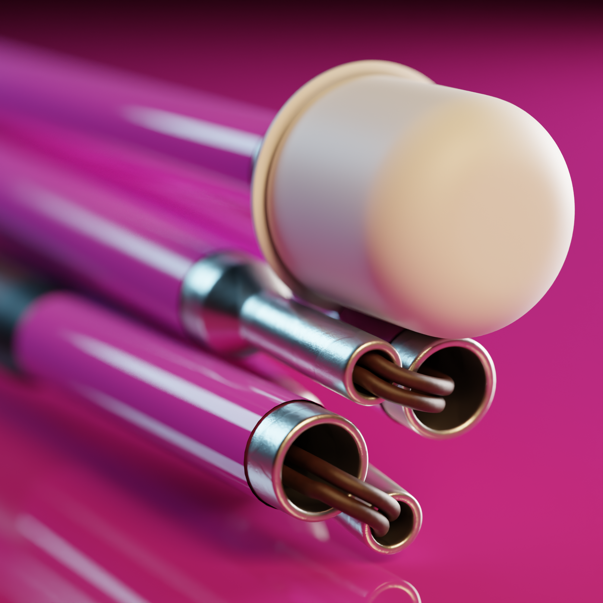 Close up of a marshmallow tip. Our pink solid colour mobility cane by With Ease
