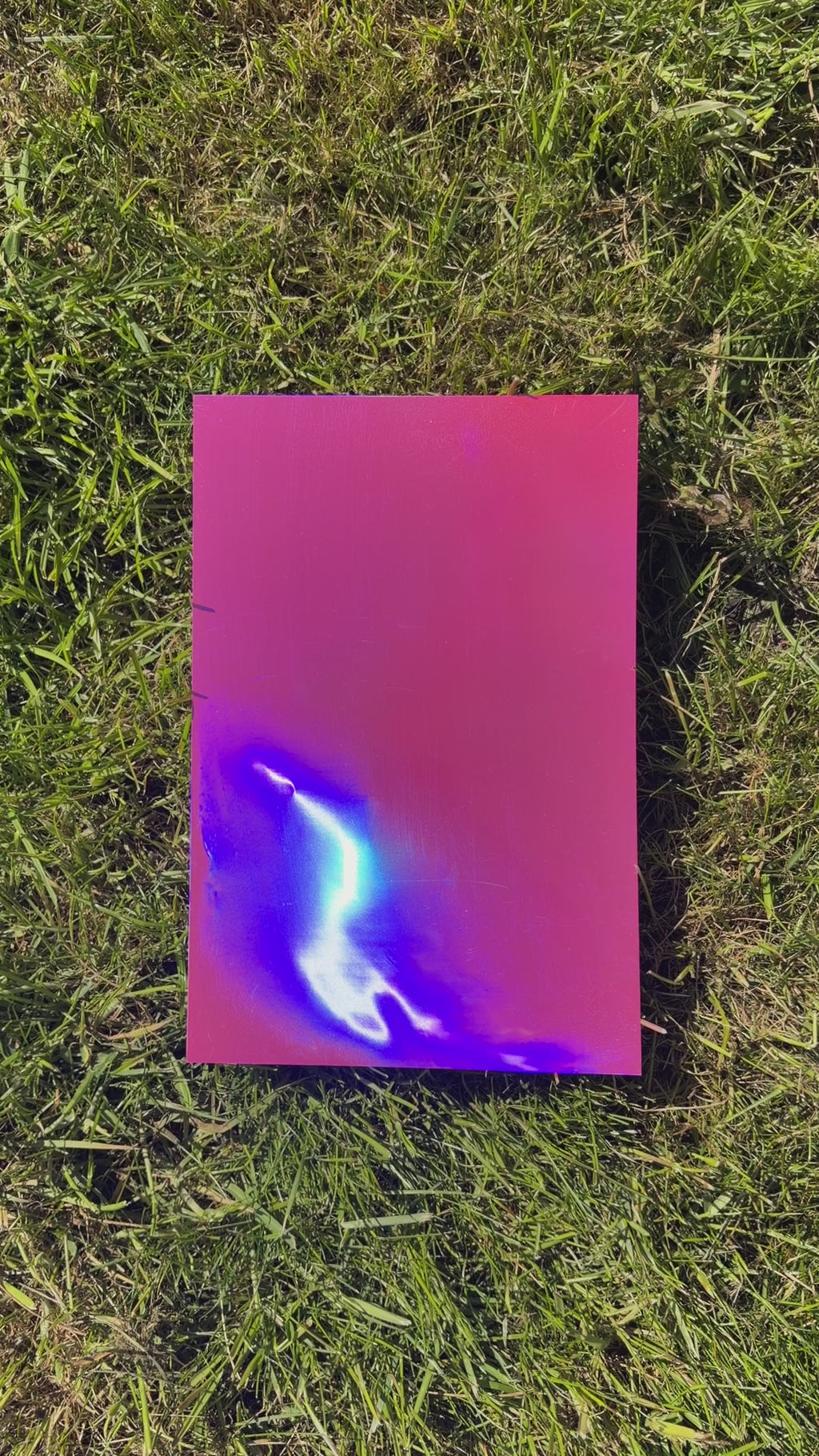 A video clip showing our Pink Prism iridescent vinyl used to wrap the mobility cane.