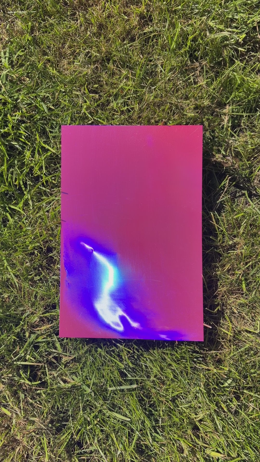 A video clip showing our Pink Prism iridescent vinyl used to wrap the mobility cane.