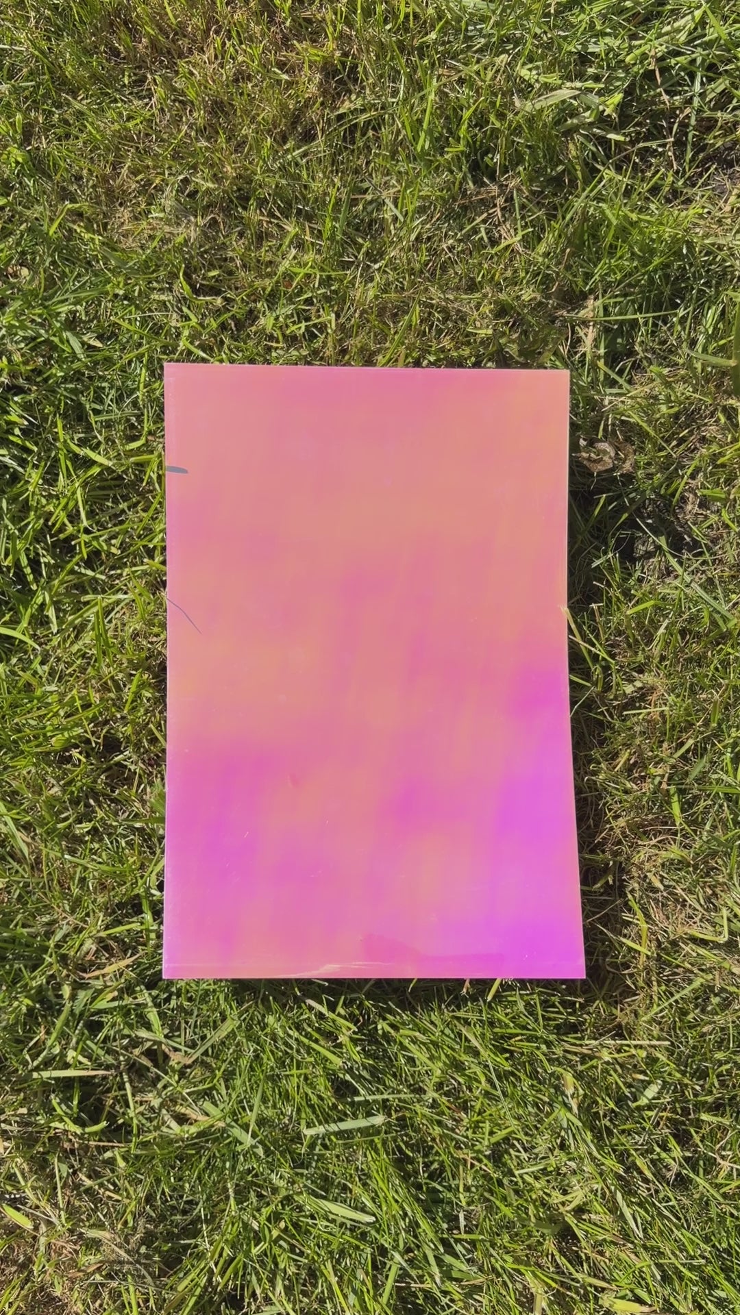 A video clip showing our Tropical Blush iridescent vinyl used to wrap the mobility cane.