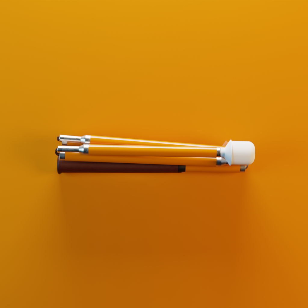 Our yellow solid colour mobility cane by With Ease