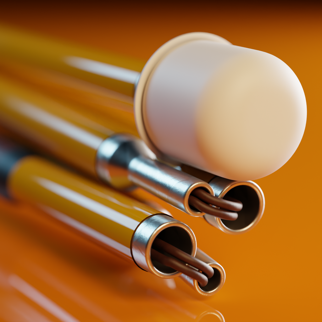 Close up of a marshmallow tip. Our yellow solid colour mobility cane by With Ease